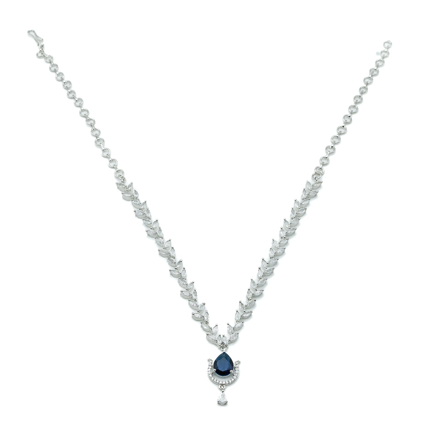 Sapphire Necklace Set with Earings