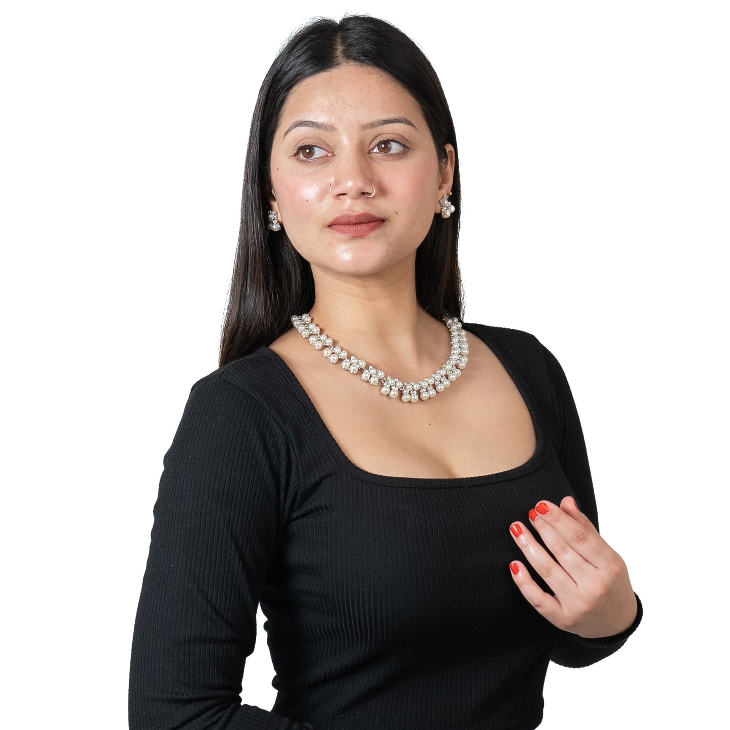 Pearl Necklace Set with Earings