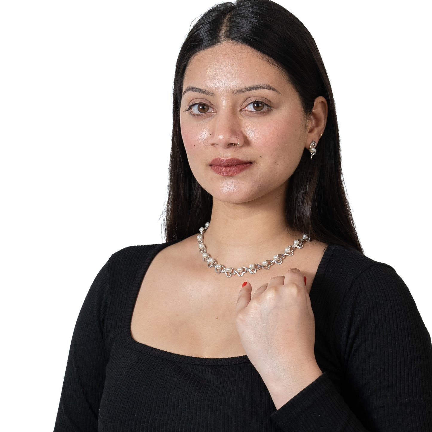 Pearl Necklace Set with Earings