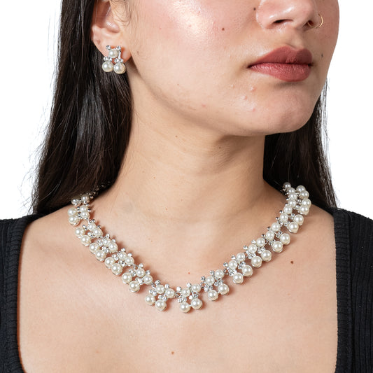 Pearl Necklace Set with Earings