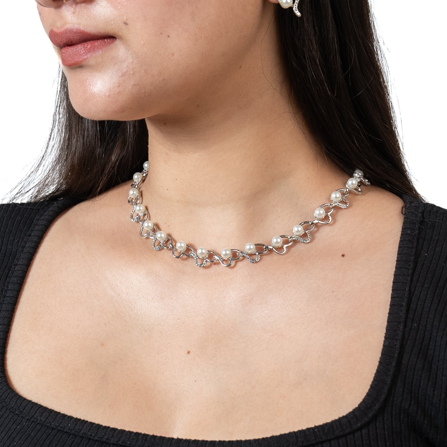 Pearl Necklace Set with Earings