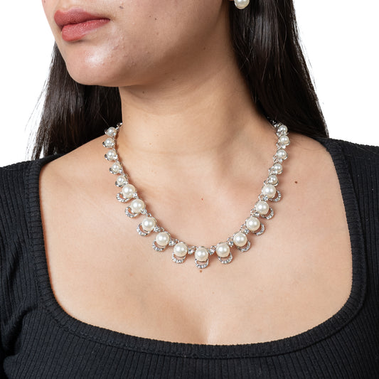 Pearl Necklace Set with Earing