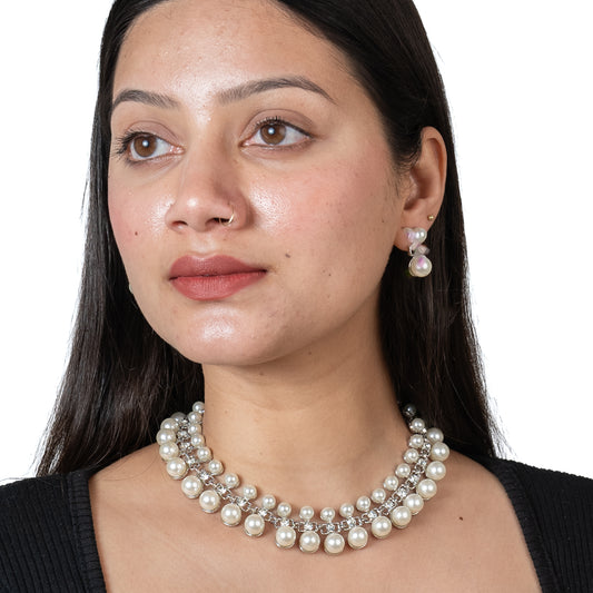 Pearl Necklace Set with Earing